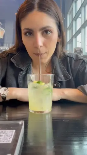 Flashing my titties at the table! I hope our waitress saw