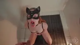 Using a gorgeous redhead as a toilet