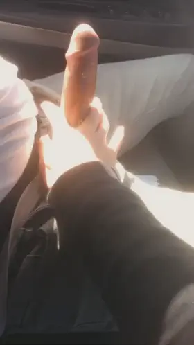 He gets so hard when I play with him when hes driving