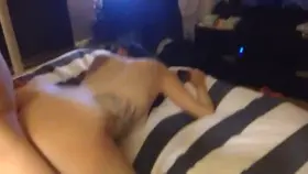 Pale Tatted Babe backs up on big cock