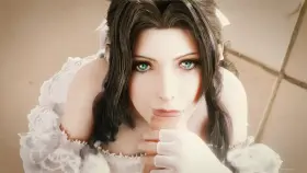 Aerith sucking the tip (Soba) [Final Fantasy 7]