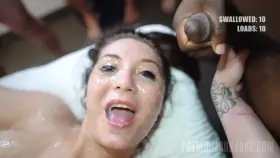 Jojo Kiss gets absolutely drenched in cum while she's being fucked