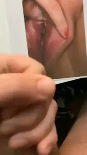 Probably my favourite video of a guy cumming on a pic of me ❤️🤤 (oc)