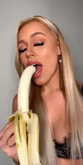 Strange way to eat a banana