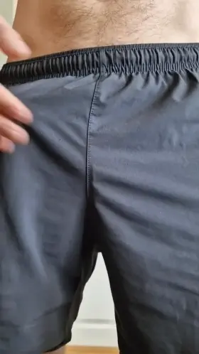 Just my cock popping out of my gym shorts