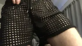 [trans] (he/him) I love how my clit looks through these mesh shorts, i wish i had someone here to tease with them💕