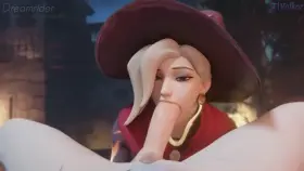 Witch Mercy blowjob (Dreamrider, Volkor) [Overwatch]