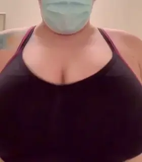 Big goth tiddy drop at work