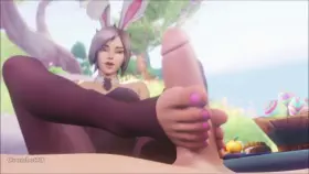 Battle Bunny Riven Footjob [Coombot3D]
