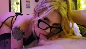 Letting his thick cock touch the back of my throat before bouncing my ass on him 😛 [OC]