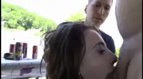Outdoor cum kiss