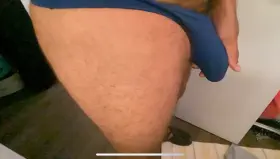 Flopping my bulge in my thong with the extra large pouch