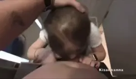 Long but (almost) silent throatpie in a public mall booth