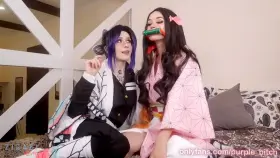 Nezoko and Shinobu 3some (Purple bitch zirael rem)[Demon slayer]