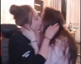 Friends kissing on stream