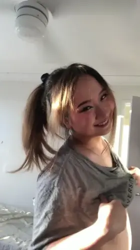 Feeling extra naughty for stripping in uni tee 😝