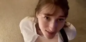 Nerdy girl getting a facial