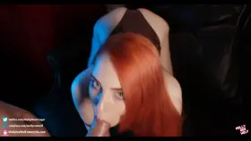 Blowjob from a redhead slut