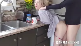 I was going to make some coffee, but then he made me cum from his dick in my ass