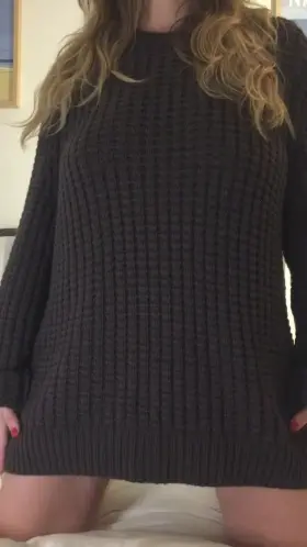 If you've ever wondered what's underneath her chunky sweater