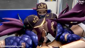 Akali's clones are doing blowJob (Chikipiko)[League of Legends]