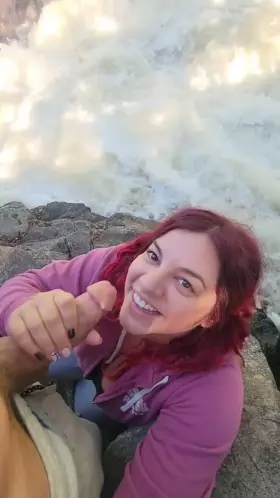 Smiling cuz I know I'm gonna make him cum