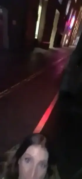 Adreena_Winters on her knees in an ally