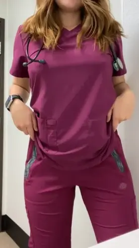 Just being a naughty nurse and playing with my tits