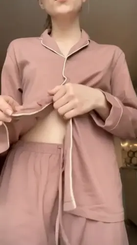 One look from you makes me take off my nightie. These small tits definitely deserve attention.