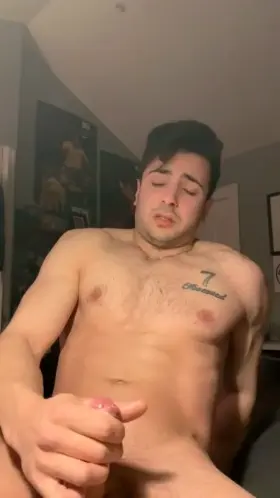 Cumming all over myself making a huge mess