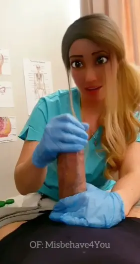 Edging handjob from Nurse