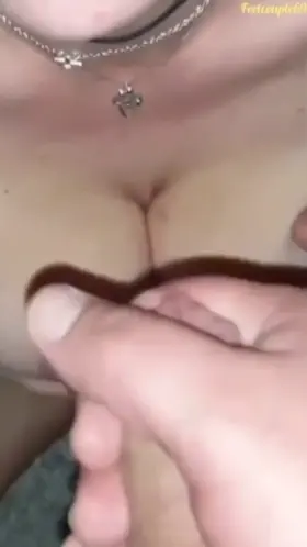 Cumshot on Big Boobs