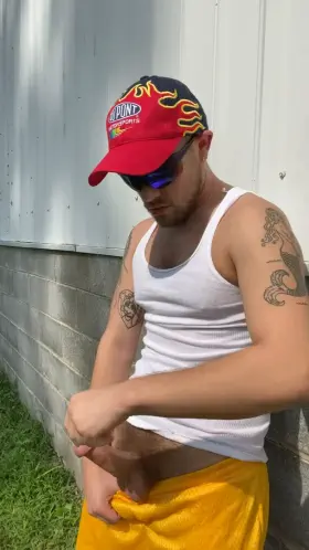 Snuck out back behind the shop