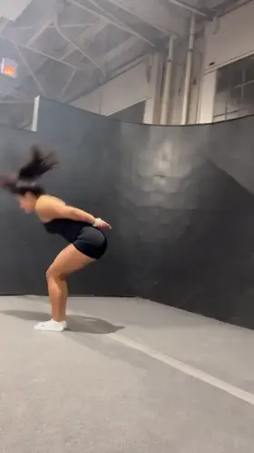 For an athletic girl in a sports bra, lot of movement there