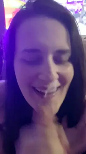 Finishing the job all over my face