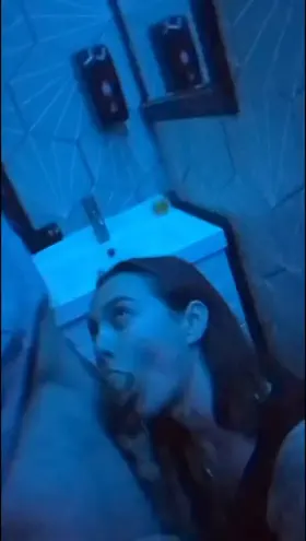 Another bar bathroom fuck! Watch to the end to see her walk out into the busy bar [gif]