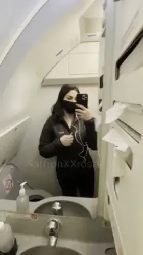 Does airplane bathroom count as a public place? [GIF]