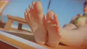 Chun-Li stretching her toes (AllFs) [Street Fighter]