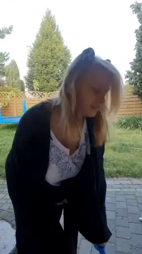 A quick flash of big boobs in the backyard because the neighbor is peeking...heh