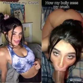 This has always been my dream girl, but once i realized i was never going to get her, i did the second best thing and became her. Now that i finally have her body i let my old bully use me however he wants! I’m his good little slut ;) (rp)