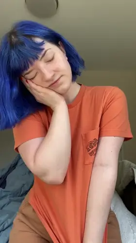 congratulations you’ve unlocked the sleepy blue haired flasher 💙