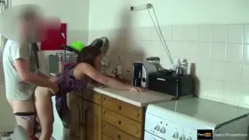 Stepmom fucked and get creampie by stepson while she is stuck