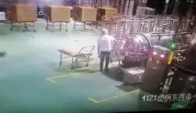 Machine door malfunction causes scalding hot water to pour all over worker