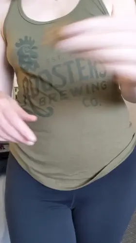Rooster's Brewing tank top and little boobs