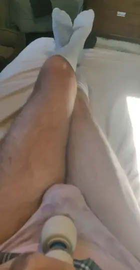 Caged, plugged, and forced to cum like a girl.