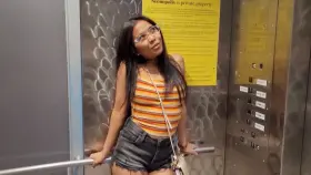 Asian Babe Fucks Lucky Guy in Public Parking Lot [GIF]