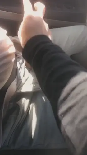 He gets so hard when I play with him when he’s driving