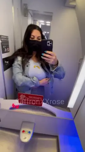 You guys know how much I adore flashing my tits in the airplane bathroom