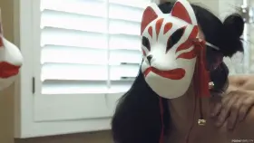 Marica Hase degrades her culture by wearing a kimoni and kabuki mask while taking BWC from behind