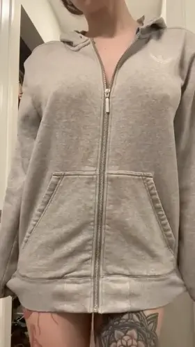 I hope you’d want to fuck me after I unzip my hoodie,